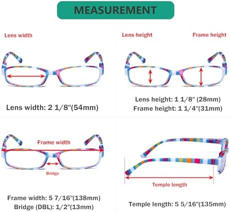 Eyekepper 4 Pack Ladies Fashion Reading Glasses - Stripe Design Small Lens Readers for Women Reading +1.75