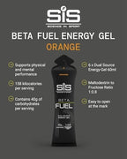 Science in Sport BETA Fuel Gel - Dual-Source Energy Gel - Isotonic Gel - Fast-Absorbing Carbohydrate Energy - Sports Nutrition - Easy on Stomach - Portable - Orange Flavor - 30-Pack