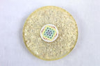 Jet Crystal Quartz Gemstone Orgone Tea Coaster Flower of Life Round 40 Page Booklet Jet International Crystal Therapy India