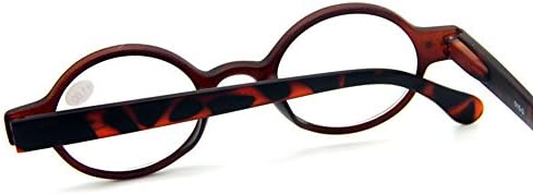Agstum Designer Small round Oval Vintage Spring Hinge Reading Glasses Eyeglasses Readers (+1.00, Brown frame with leopard temples)