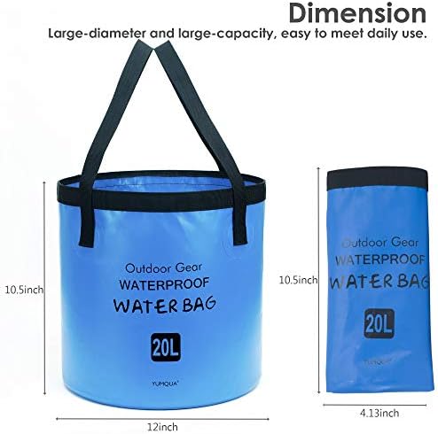 YUMQUA Collapsible Bucket 5 Gallon, Multifunctional Portable Folding Bucket Water Container Wash Basin for Camping Fishing Hiking Traveling Backpacking Outdoor Survival Gardening Car Washing