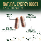Green Tea Extract 1000mg Per Serving - Standardized 45% EGCG & 98% Polyphenols - 3X Strength Green Tea Pills for Energy, Supports Heart Health, Herbal Supplement, Vegan, Bottled in USA - 240 Capsules