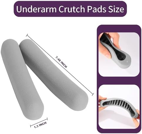 Replacement Crutch Pads, 2 Pack Crutch Padding, Underarm Crutch Pads, Replacment Cushion Tops Axillary Support Double Crutches Accessories