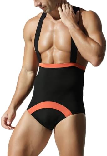 Men Athletic Supporters Bodysuit Slim Fit Sports Wrestling Singlets Active Leotard Jumpsuits Underwear Briefs