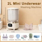 Underwear Washing Machine,Portable Washer & Spin Dryer Combo,Mini Washing Rechargeable Cordless Washing Deep Cleans Small Clothes Small Clothes for Apartment, Dorm, Travel & Hotel Use (2 L capacity)