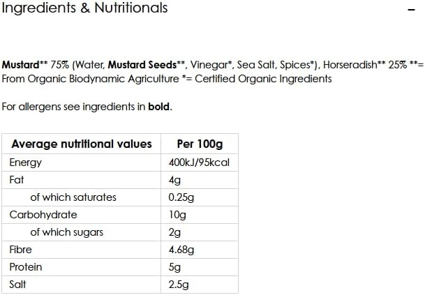 Biona Organic - Horseradish Mustard - 125g