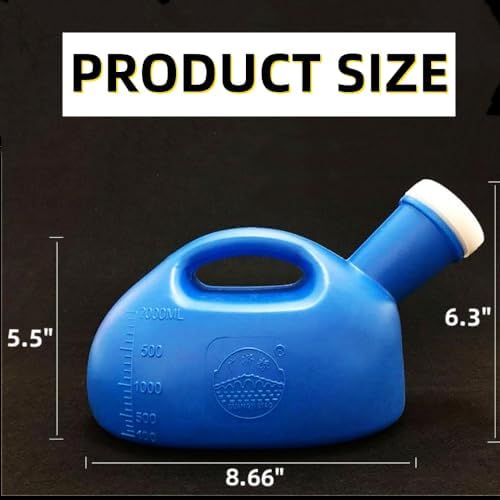 Men's 2000ML Portable Potty,YUMSUM Pee Bottle Male Urinal Collector for Hospital Camping Car Travel Toilet Urinal,130 CM Tube (Blue)