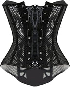 Corset Tops For Women Satin Overbust Lace up Busiter Shapewear Outfit