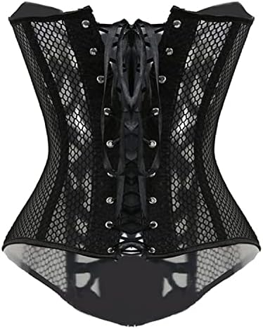 Corset Tops For Women Satin Overbust Lace up Busiter Shapewear Outfit