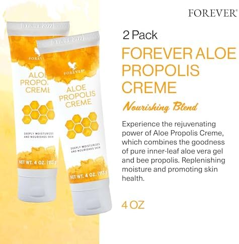 Forever Living - Aloe Propolis Creme - Skin Nourishment with Aloe Vera and Bee Propolis - Moisturizing Cream with Vitamins A, E & C - 4 oz (2 Pack)