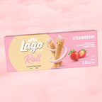 Gastone Lago Strawberry Wafer Rolls, 2.82 oz - Crispy Rolled Wafers with Smooth Strawberry Cream Filling, Light & Crunchy Snack [Pack of 4]