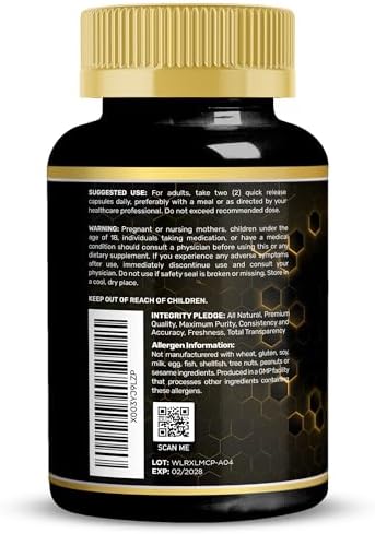 Lions Mane Supplement Capsules - 120 Count - Mushroom Supplement, Brain Supplements for Memory and Focus, Lion's Mane Mushroom Capsules Organic - Cognitive and Immune Support, Focus Supplement