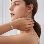 J.Fée Infinity Heart Bracelets for Women with 5A Cubic Zirconia, 925 Silver Bracelets for Women Adjustable Womens Bracelet Jewelry for Wife Girlfriend Her