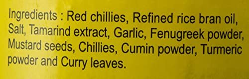Priya Red Chilli Pickle in Oil with Garlic 300g