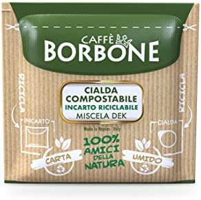 Caffè Borbone Espresso Paper Pods, Green Blend, Decaffeinated, Medium Roast ESE Pods, Authentic Italian Espresso - 50 Count