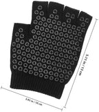 Healifty Yoga Gloves for Women, Fingerless Anti-Slip Workout Gloves with Sweat Absorption, Breathable Fitness Hand Protector for Pilates and Outdoor Sports, 1 Pair Black