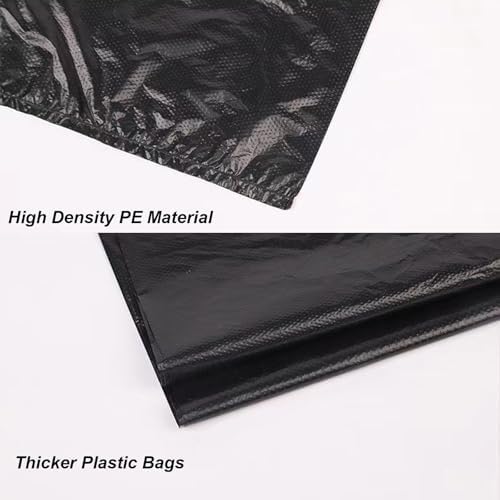 Black Plastic T-shirt Bags 100 Pack 12.6'' x 6.5" x 21" Black Bag for Grocery Shopping Home Supermarket Restaurants