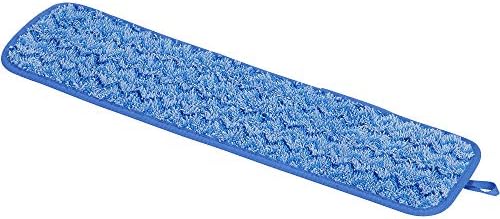 Rubbermaid Commercial Products Mop Head for Microfiber Damp Mop, 18-Inch, Blue, Heavy-Duty Single Sided Cleaning Cloth for Hardwood/Tile/Laminated Floors in Kitchen/Lobby/Office