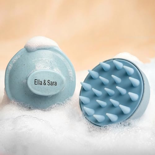 Ella & Sara 4PCS Scalp Massager for Hair Care Scalp Exfoliator Scalp Scrubber for Hair Growth with Soft Bristles, Scalp Exfoliator Brush Dandruff Removal Shampoo Brush for Wet Dry Scalp Care
