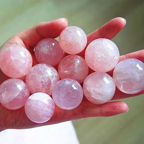 60mm (2.4 in) Natural Healing Crystal Ball Sphere Chakra Reiki Crystals for Home Decorations Meditation Ornaments Witchcraft Divination,RoseQuartz