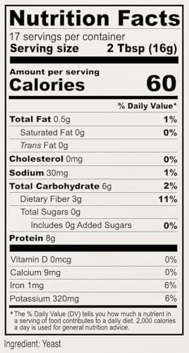 Anthony's Premium Nutritional Yeast Flakes, 10 oz, Non Fortified, Batch Tested Gluten Free, Non GMO