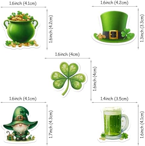 50 PCS Edible St. Patrick's Day Cake Toppers Wafer Paper Leprechaun Beer Shamrock Pot of Gold Cupcake Toppers Edible St. Patrick's Day Decorations for Irish Holiday Party Decor Supplies