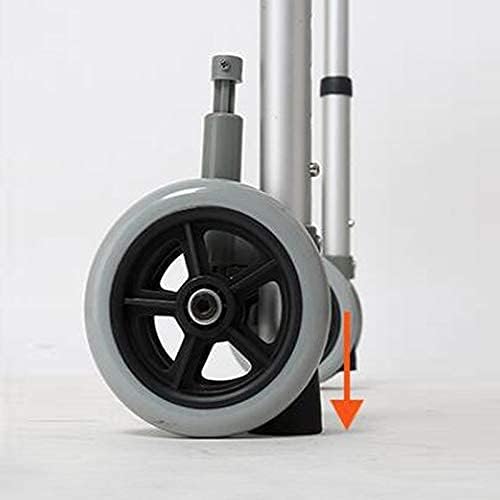 Walker Frame with Wheels, Folding Lightweight Mobility Walking Aid,Elderly Rehabilitation Walker Non-Slip Walking Stick with Hospital Walking Frame(