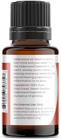 Viva Doria Cedarwood Essential Oil, 100% Pure, Natural Cedarwood Essential Oil, Undiluted, for Aromatherapy | Therapeutic Grade, 15 mL (0.5 Fluid Ounce)