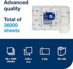 Tork Coreless High-Capacity Toilet Paper Roll White T7, Advanced, 2-Ply, 36 x 1000 sheets, 472880