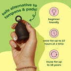 Viv for Your V Large Premium Menstrual Cups for Heavy Flow, Pull Tab Ring Stem Easy Removal, Soft Tampon Alternative, Comfortable 12 Hour Wear, Medical-Grade Silicone Reusable Period Cup