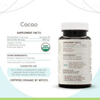 HerbEra Cacao USDA Organic 60 Capsules | Natural Herbal Supplement | Certified Organic Vegetarian Capsules and Organic Theobroma Cacao Dried Raw Beans (60 Capsules)