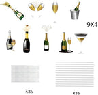 36pcs Champagne Cupcake Topper Party Supplies Children Boy Girl wine Theme Happy Birthday Party Cupcake Picks Weight Lifting Party Decorations