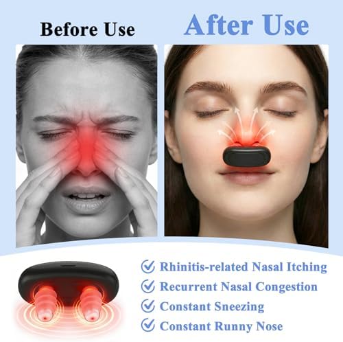 Red Light Nose Care Device, LED Nose Wellness Tool for Daily Nasal Comfort, USB Rechargeable Portable Design with 3 Light Modes & Auto Shut-Off, Lightweight, Black, 1PC