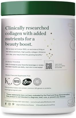 Great Lakes Wellness Beauty Boost Advanced Collagen Peptides Powder with Hyaluronic Acid, Biotin, Vitamin C - Skin Elasticity and Hydration - Raspberry Lemonade Flavor - Non-GMO, Keto, Kosher - 8 oz