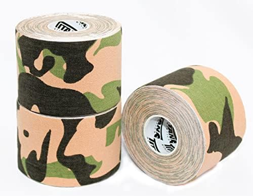 3 Rolls I Kinesiology Tape (2 in x 16.4 ft per roll) I Premium Quality I Ideal Support for Joints and Muscles (Stretchable, Breathable & Hypoallergenic) (3 Pack, Camo)