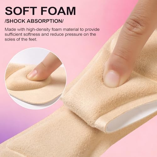 3/4 Invisible High Heel Cushion Inserts for Women, Anti-Foot Sliding Forward Insoles, Shock & Sweat Absorbent Comfort Shoe Pads Insoles for High Heels, Sandals & Flats