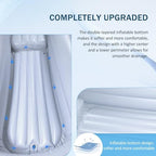 Bedside Shower Bath Kit,Inflatable Bed Bath,Medical grade PVC Bedside Shower Bathtub Kit,Bed Baths for the Disabled,Suitable for Disabled People, Elderly Pregnant Women, Etc (Double layer)