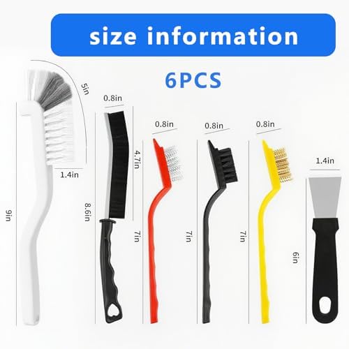 6 Pack Cleaning Brush Set for Kitchen and Bathroom Gap Crevice Stove Sink Window Track Household Cleaning Tools