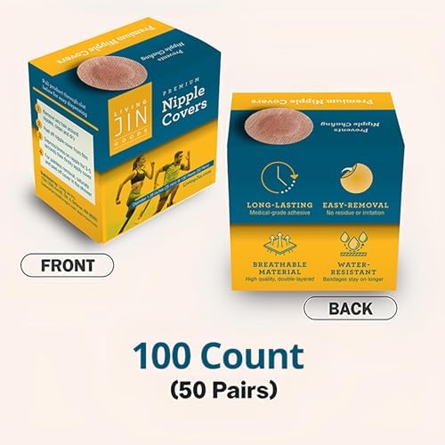 Premium 100 Pcs. (50 pairs) Ultra-Comfort Nipple Cover Stickers for Men | Nipple Protectors for Running | Male Nipple Covers to Prevent Chafing | Disposable Nipple Covers | Nipple Concealment