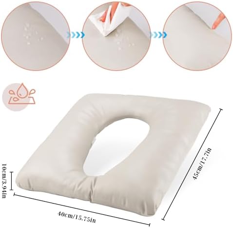 Bedside Commode Cushion, Seniors Portable Seat Cushion for Toilet/Shower/Bedside, Universal Fit Commode Padded Seat for Elderly, Seats Pad Cover Toilet Seats 17x17 with Fixing Straps (Gray)