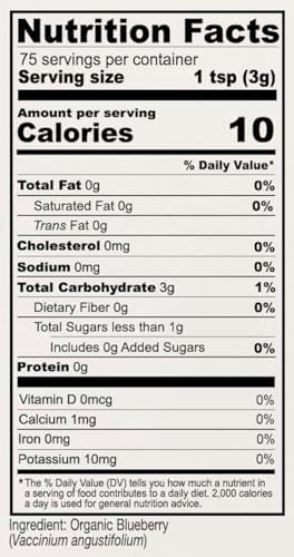 Anthony's Organic Blueberry Powder, 8 oz, Freeze-Dried, Gluten Free, Non GMO