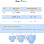 2 Pack Washable Incontinence Underwear for Men/Women, TPU Leakage-Proof Adult Cloth Diaper Nappy with Inserts, Reusable Absorbent Urinary Briefs for The Elderly, Disabled, Postpartum (Grey-L)