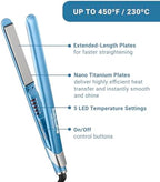 BabylissPRO Nano Titanium Ultra-Sleek Hair Straightener, Flat Iron for All Hair Types