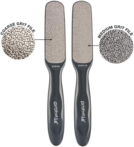 Probelle Double Sided Multidirectional Nickel Foot File Callus Remover - Immediately Reduces calluses and Corns to Powder for Instant Results, Safe Tool (Dark Grey)