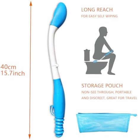 Foldable Butt Wiper Tool - Toilet Aids for Wiping Bottom Buddy Wiper Self Wipe Assist Wand - Daily Living Bathroom Aids for Limited Mobility