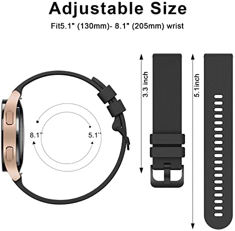 Wanme Band Compatible with Amazfit GTR 4 / 3 Pro / 2, 22mm Quick Release Silicone Replacement Wristband Sport Strap for Men Women