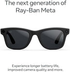 Ray-Ban Meta (Gen 2), Wayfarer, Matte Black | Smart AI Glasses for Men, Women — 2x Battery Life — 3K Ultra HD Resolution — 12 MP Ultra-Wide Camera, Audio, Video — Transitions® Grey Lenses