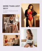 SHAPELLX Lace Bodysuit for Women V Neck Tummy Control Shapewear Thong Body Shaper Body Suit