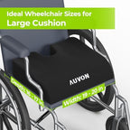 AUVON Wheelchair Seat Cushions (20"x16"x4") for Sciatica, Back, Coccyx, Pressure Sore and Ulcer Pain Relief, Memory Foam Pressure Relief Cushion with Removable Strap, Breathable & Waterproof Fabric