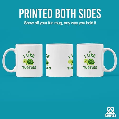 Panvola I Like Turtles Turtle Gifts Tortoise Sea Animal Ocean Lover Nature Lover For Women Men Novelty Drinkware Ceramic Mug 11 oz White